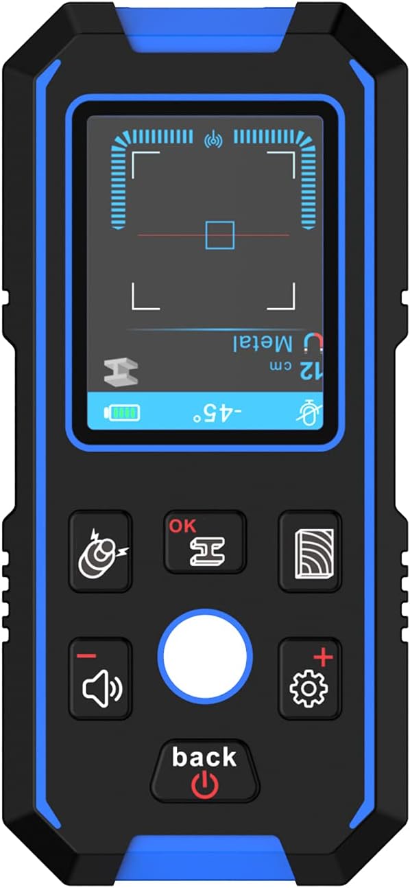 Detector De Metales De Pared Profesional, Sensor De Escáner De Pared Con Pantalla LCD Digital Retroiluminada Y Transmisión De Voz, Múltiples Modos De Detección Y Mayor Precisión, para Metal