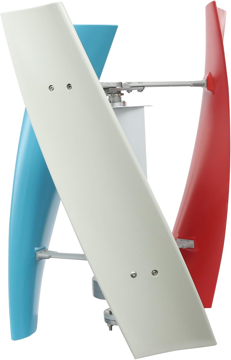 Vertical Wind Turbine, 500W 24V Wind Turbine Generator Kit, Vertical Wind Generator with Auxiliary Wind Wheel for Home Street Lighting (Blue, White, Red)