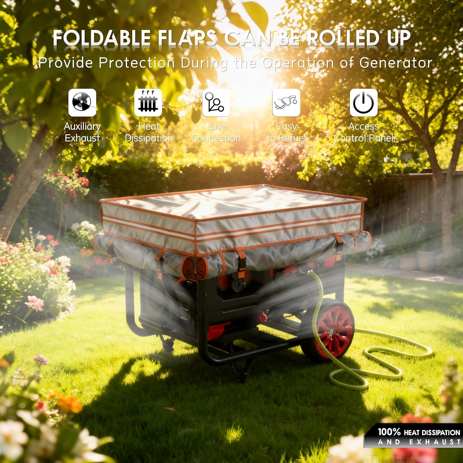 Generator Covers,Generator Covers While Running,38X28X27Inches,With Tool Bag and Operable Window,Top Can be Refuel,600D+210D Double-Layer Fabric,Suitable for 10000W+ Frame Generator