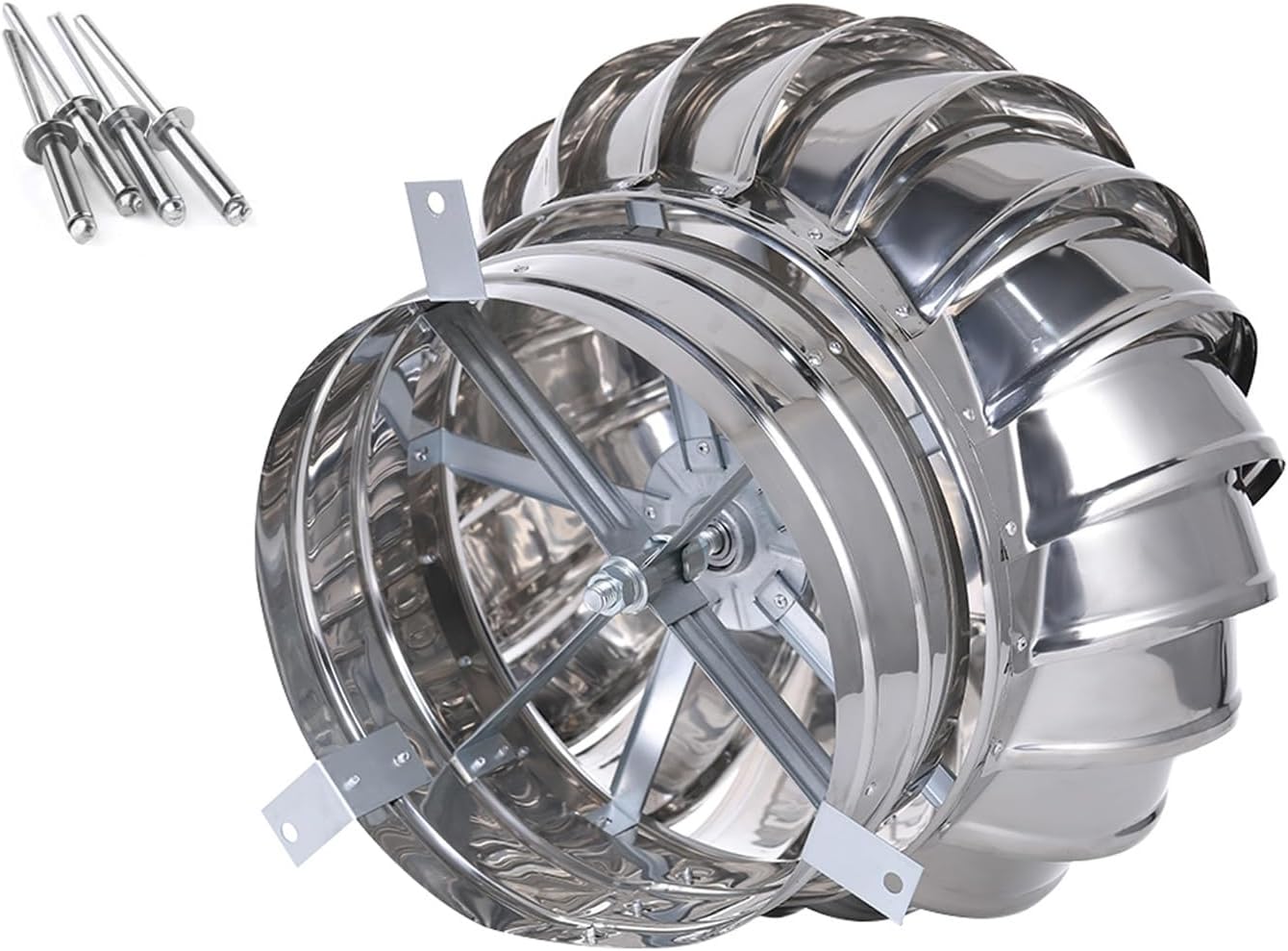 Wind Turbines Air Vents, Galvanized Turbine Ventilator, Whirlybird Turbine, Vent Built-in Fly Screen Mesh, Internally Braced Wind Turbine, Internally Braced Wind Turbine, for Factories, Farms ( Size :