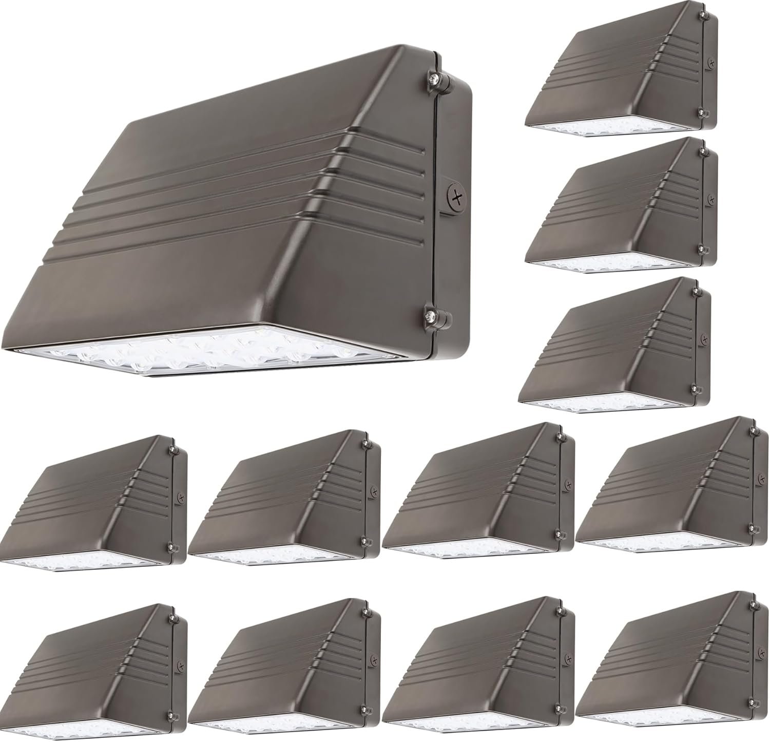 BBESTLED 12Pack LED Wallpack Light Outdoor 70W/56W/42W/28W Flood Lights Dusk to Dawn UL&DLC Listed 120-277V 5000K/4000K/3000K IP65 Waterproof, Wall Pack Lights Outdoor LED Commercial
