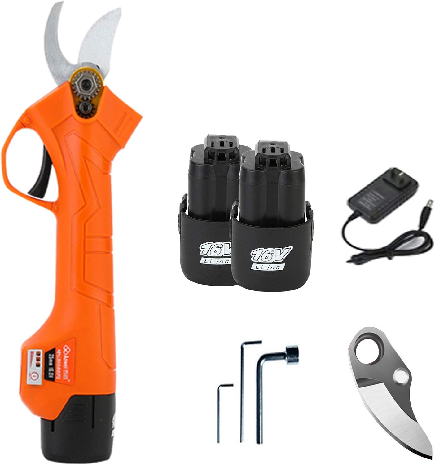Electric Pruning Shears with 16.8V Rechargeable Lithium Battery, Powered Tree Branch Pruner,30mm Cutting Diameter,with Tool