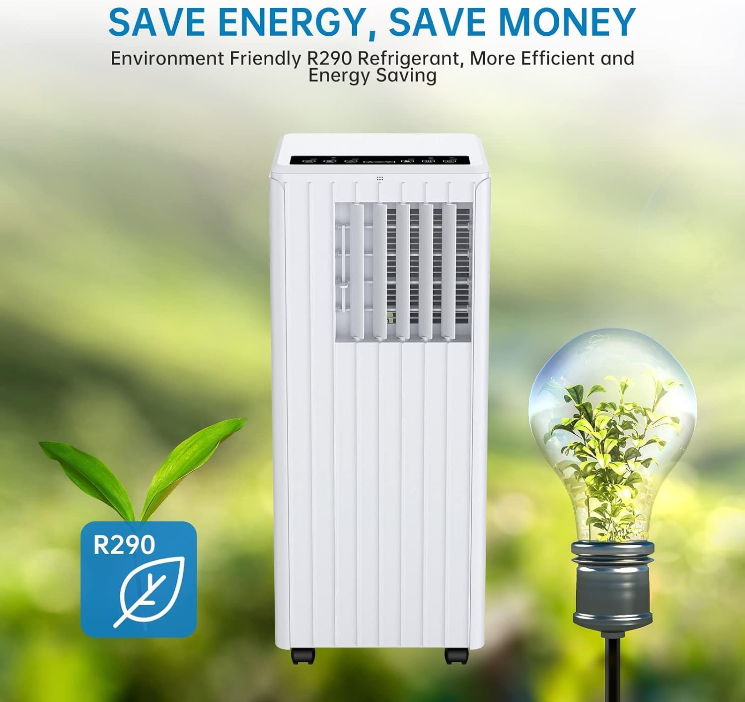 8000 Btu Portable Air Conditioner for Room Up to 350 Sq. Ft. Ac Unit Remote Controlled with Dehumidifier, Fan Mode, Efficient Cooling, Window Mount Exhaust Kit, 24Hrs Timer, White