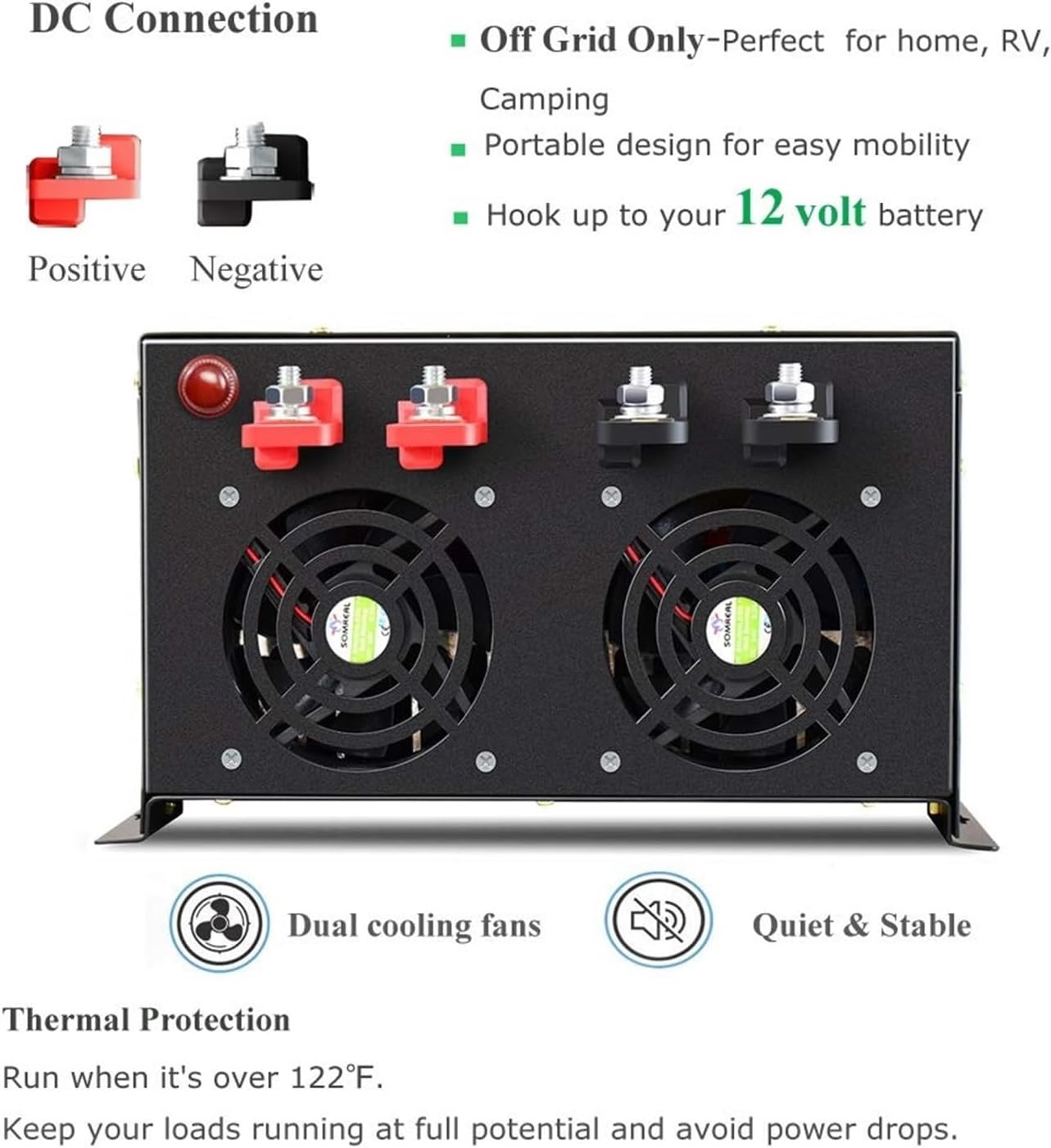 Pure Sine Wave Solar Inverter 7000W Power Supply 12/24/48/110V DC to AC 120/220/230V Transformer USB Port(110V,240V)