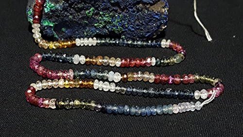 Natural Multi Color Umba Sapphire Micro Faceted Rondelle Beads 4 To 4.5mm 20.5 In.
