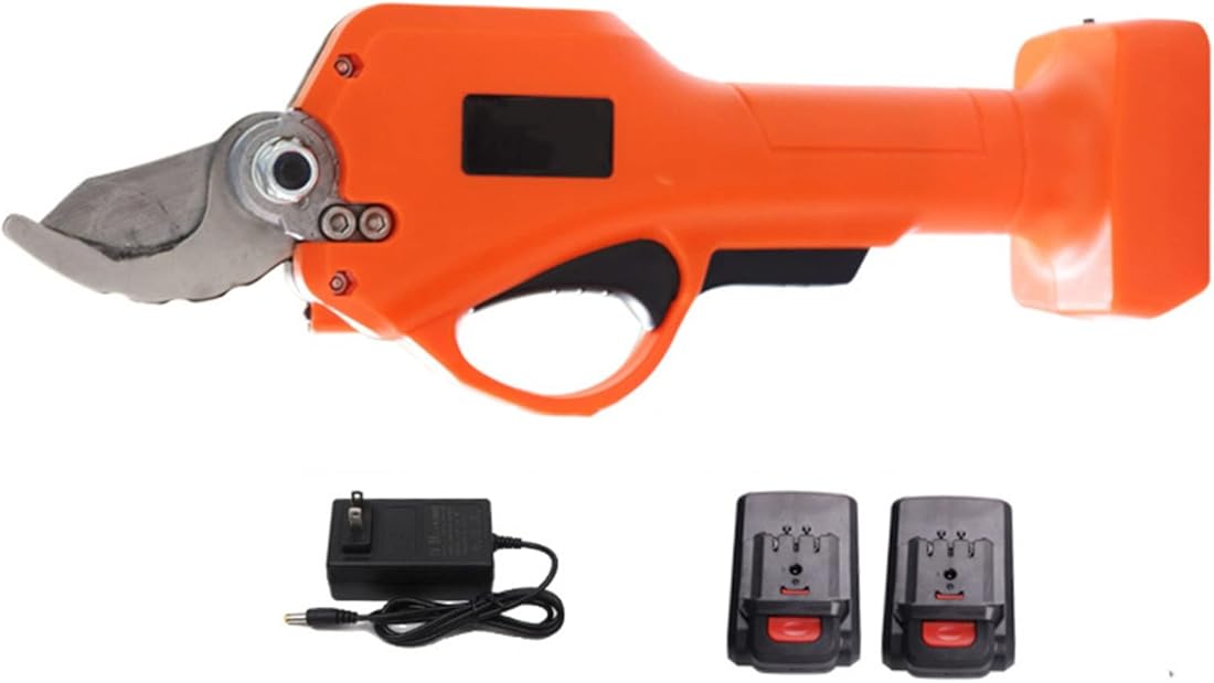 Electric Pruning Scissors Shears, Cordless 25V Battery Powered Fruit Tree Branches Pruner Secateurs Smart Garden Orchard Tools with 2 Batteries, 30mm/1.2