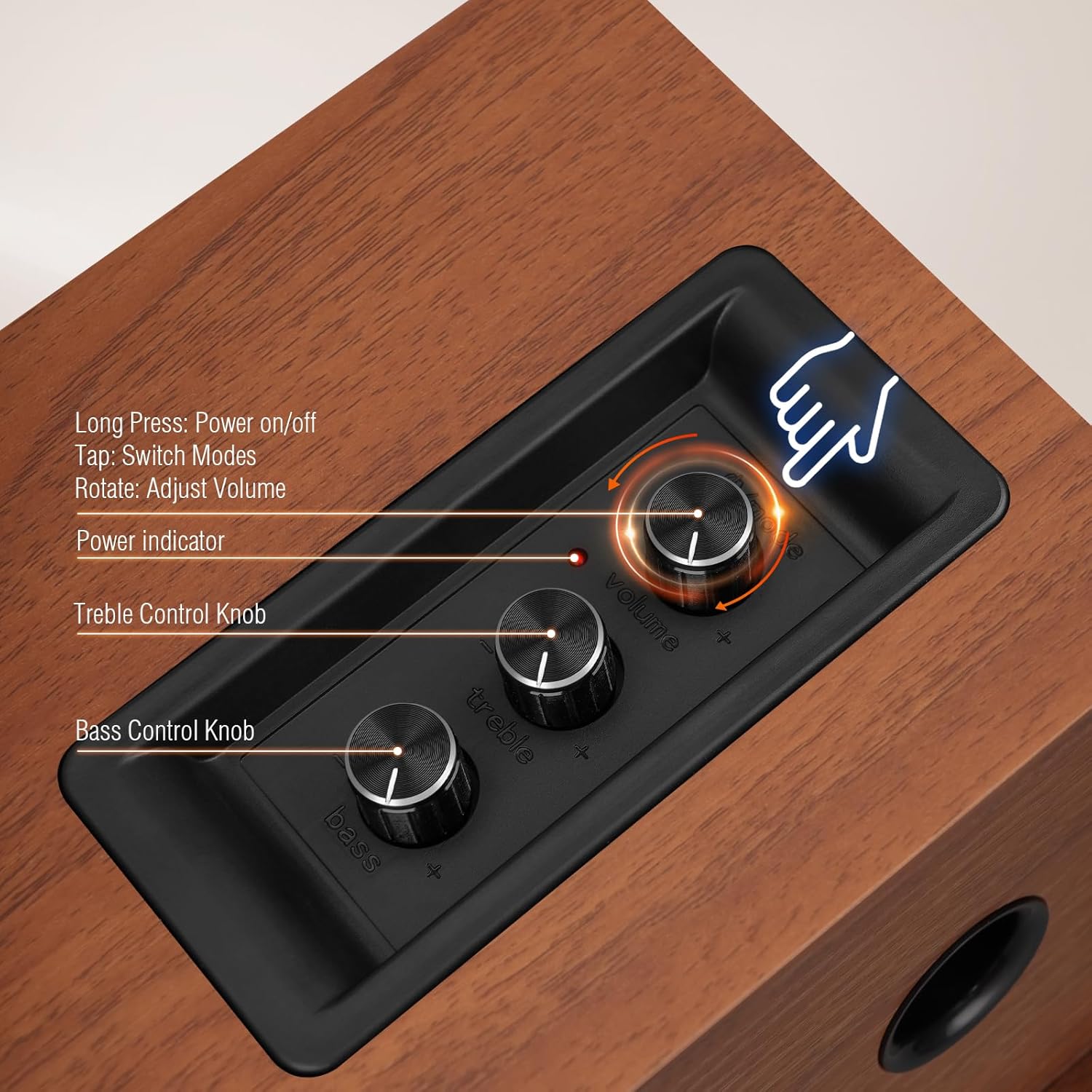 Powered Bookshelf Speakers, 40W X 2 Record Player Speakers with 4 Inch Woofer and a 1