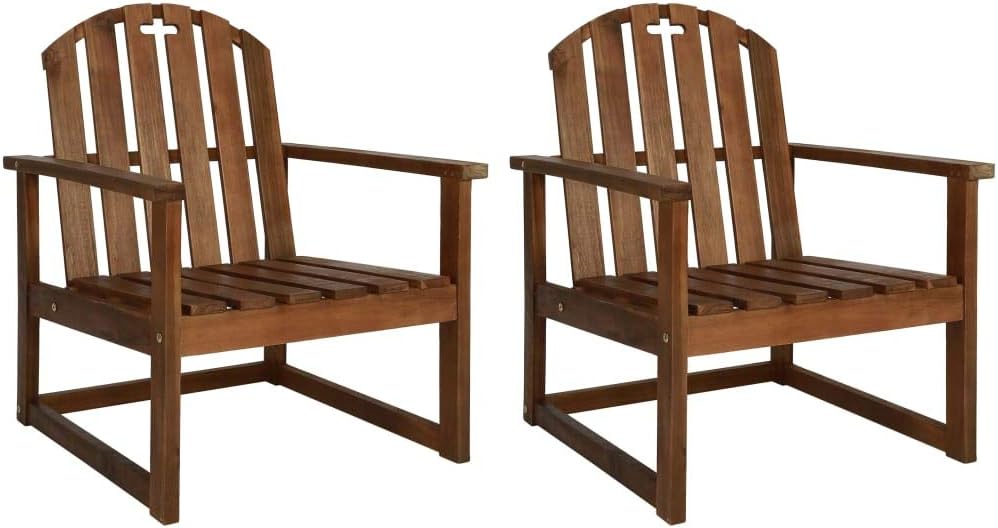 Patio Chair Patio Sofa Chairs 2 pcs Solid Acacia Wood
