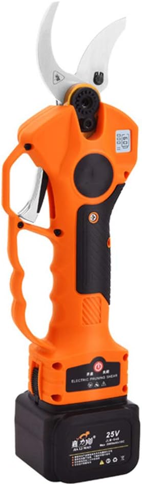 Battery Operated Electric Pruning Shears with LED Display Handguard 2 Pieces of Rechargeable Lithium Batteries 2Ah 40 mm 6-8 Working Hours Pruning Shears ()