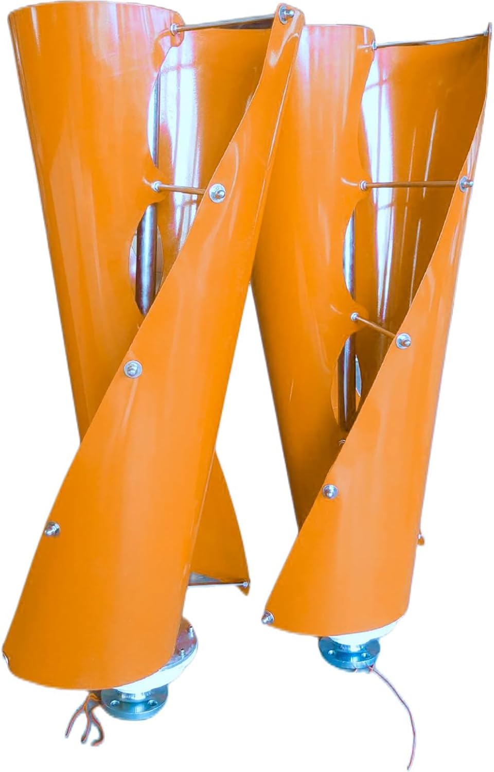 Vertical Spiral Wind Power Turbine Generator 400W / 800W / 1000W / 1200W Maglev Generator Kit 12V / 24V / 48V with Controller and 2 Orange Blades, Breezes Start for Road, Outdoor,400w,48V