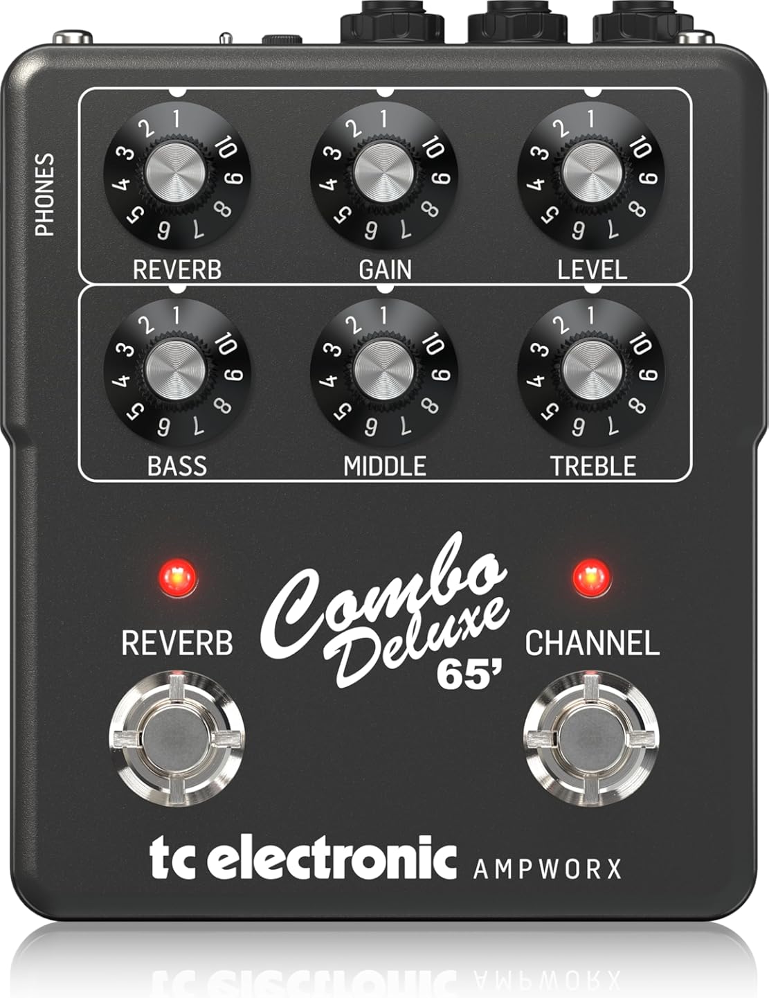 TC Electronic COMBO DELUXE 65' PREAMP Guitar Pedal | Twin-Channel Preamp with Independent Channel Controls, Built-in Spring Reverb & Dedicated Outputs for DI and Headphones