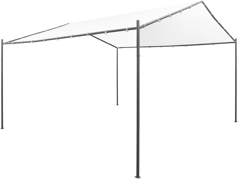 White Square Outdoor Gazebo, 157.5x157.5x102.4 Inch Steel Frame Canopy Tent for Patio, Garden, Parties, UV Resistant Fabric Outdoor Structures