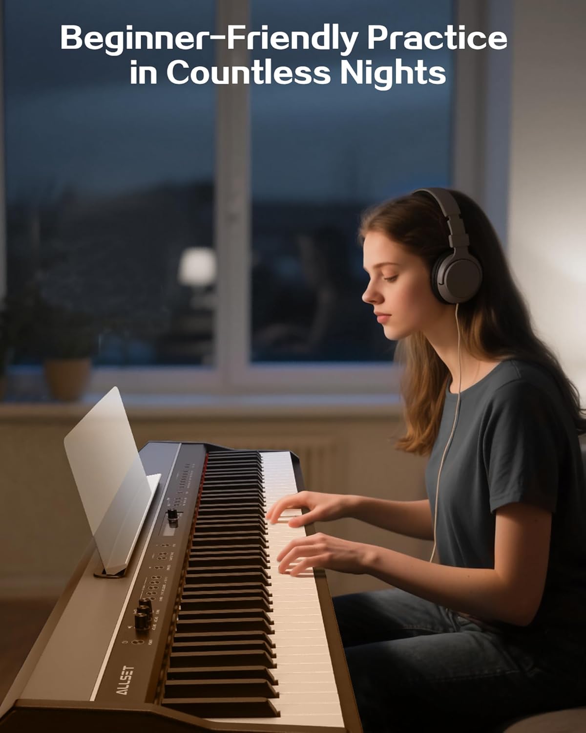 Generic 88 Keys Weighted Keyboard Digital Piano Electric Keyboard USB-MIDI Connecting Electric Piano Digital Piano Triple Pedal Comes with Headphones 128 Tones for Beginners Adults