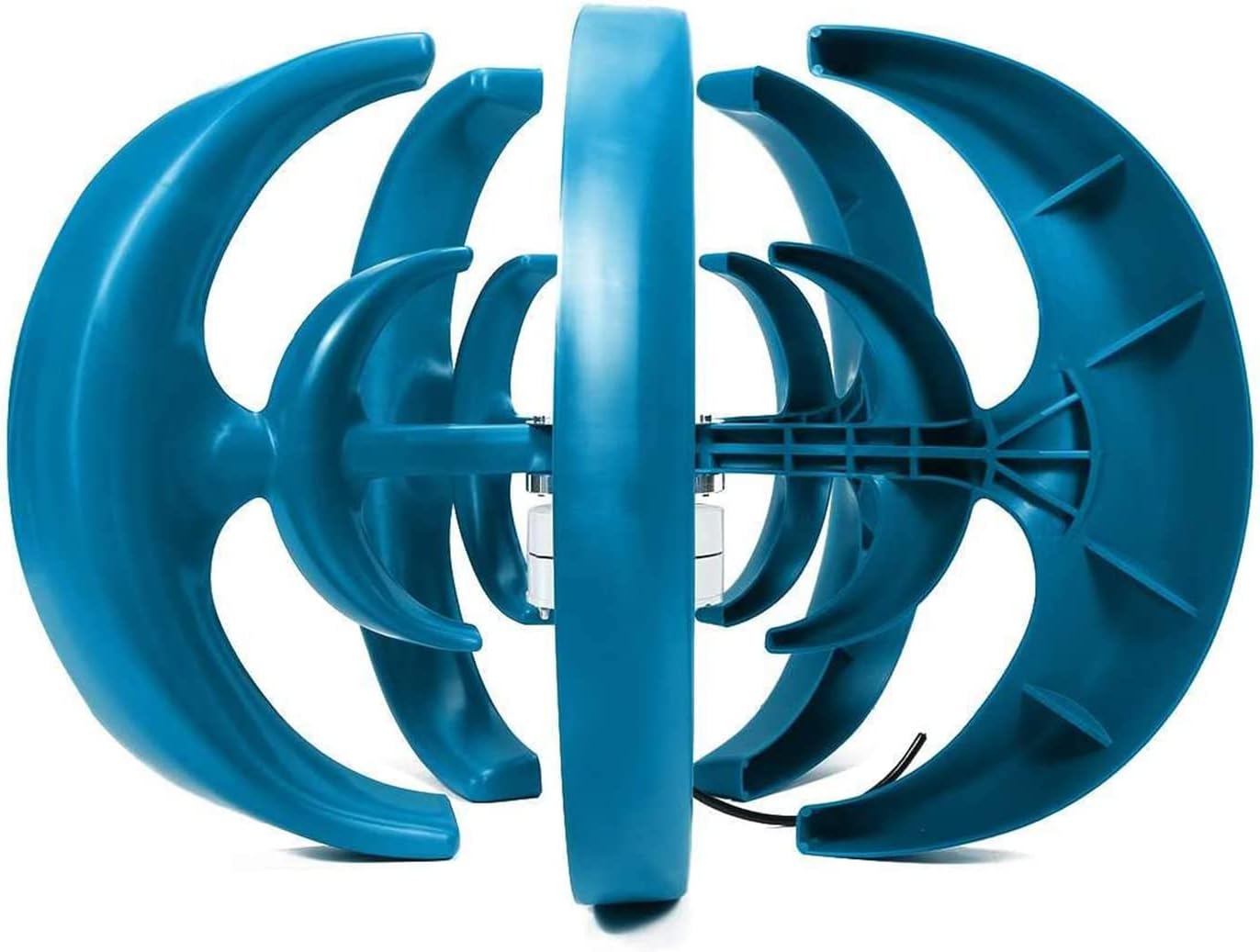 Lantern Wind Turbine, 3000W 12V/24V/48V Vertical Turbine Generator with Controller for Terrace/Chalet/Fishing Boat (Blue)