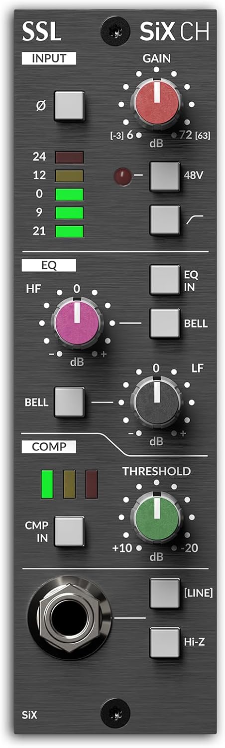 Solid State Logic SiX Channel 500 Series SuperAnalogue Channel Strip with Mic-Pre, EQ, and Single Knob Compressor