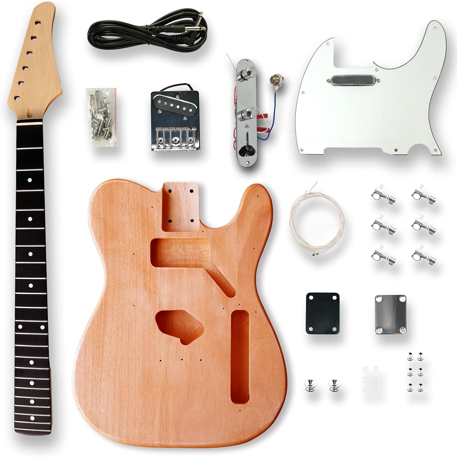 BexGears Electric Guitar Kits Okoume wood Body maple neck & composite ebony fingerboard