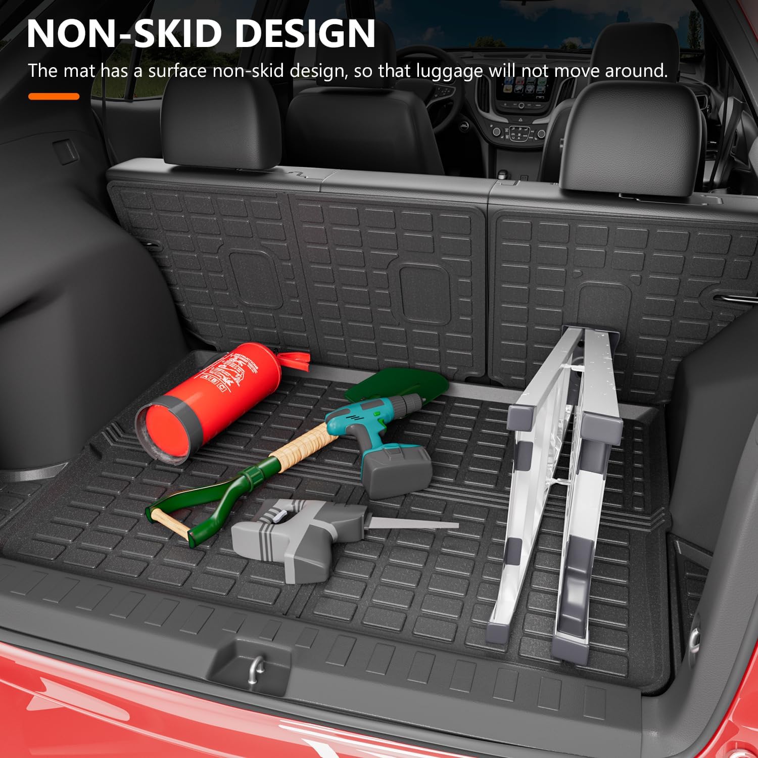 powoq Cargo Mat Compatible with 2018-2024 Chevrolet Equinox GMC Terrain Trunk Mat Backrest Trunk Liner TPE Cargo Liner Replacement for 2018-2024 Chevy Equinox GMC Terrain Accessories