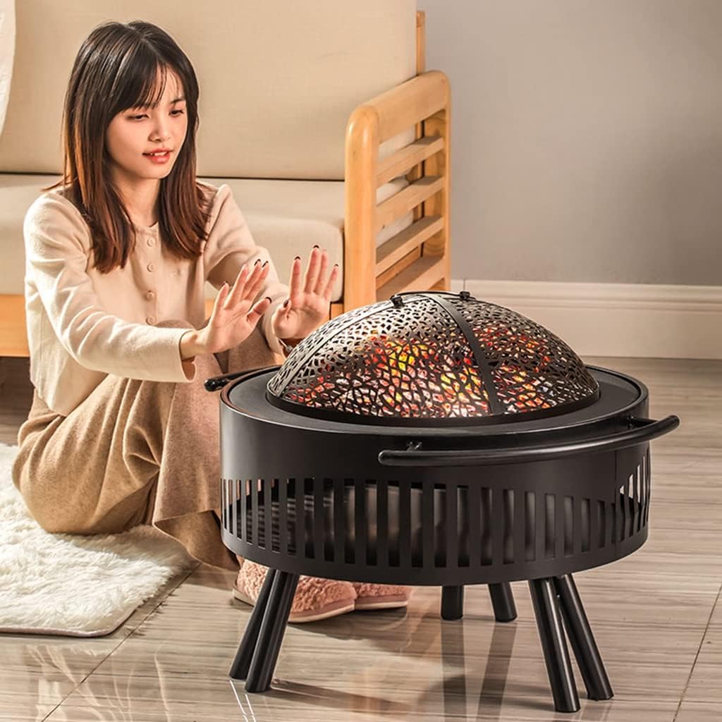 Outdoor Fire Pits with Cooking Grill, 25.6