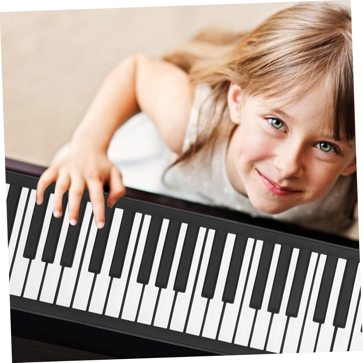 Yardwe Key Foldable Electronic Piano for Portable Hand Rolled Keyboard with Tones USB Connection Fun Music Learning and Entertainment