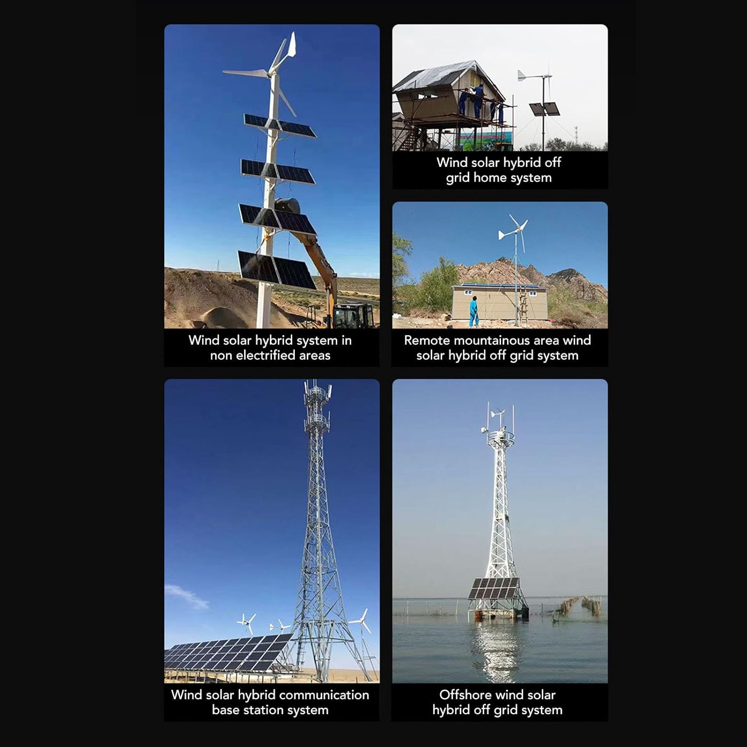 Eujgoov 1000W Solar Wind Controller Hybrid MPPT Charge Controller with LCD Display for Wind Generator Solar System