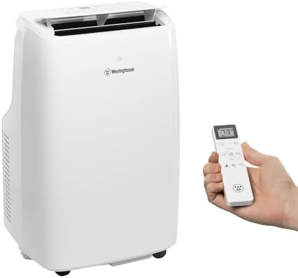 Westinghouse 12,000 BTU Air Conditioner Portable For Rooms Up To 550 Square Feet, Portable AC with Home Dehumidifier, Smart App, 3-Speed Fan, Programmable Timer, Remote Control, Window Kit,White