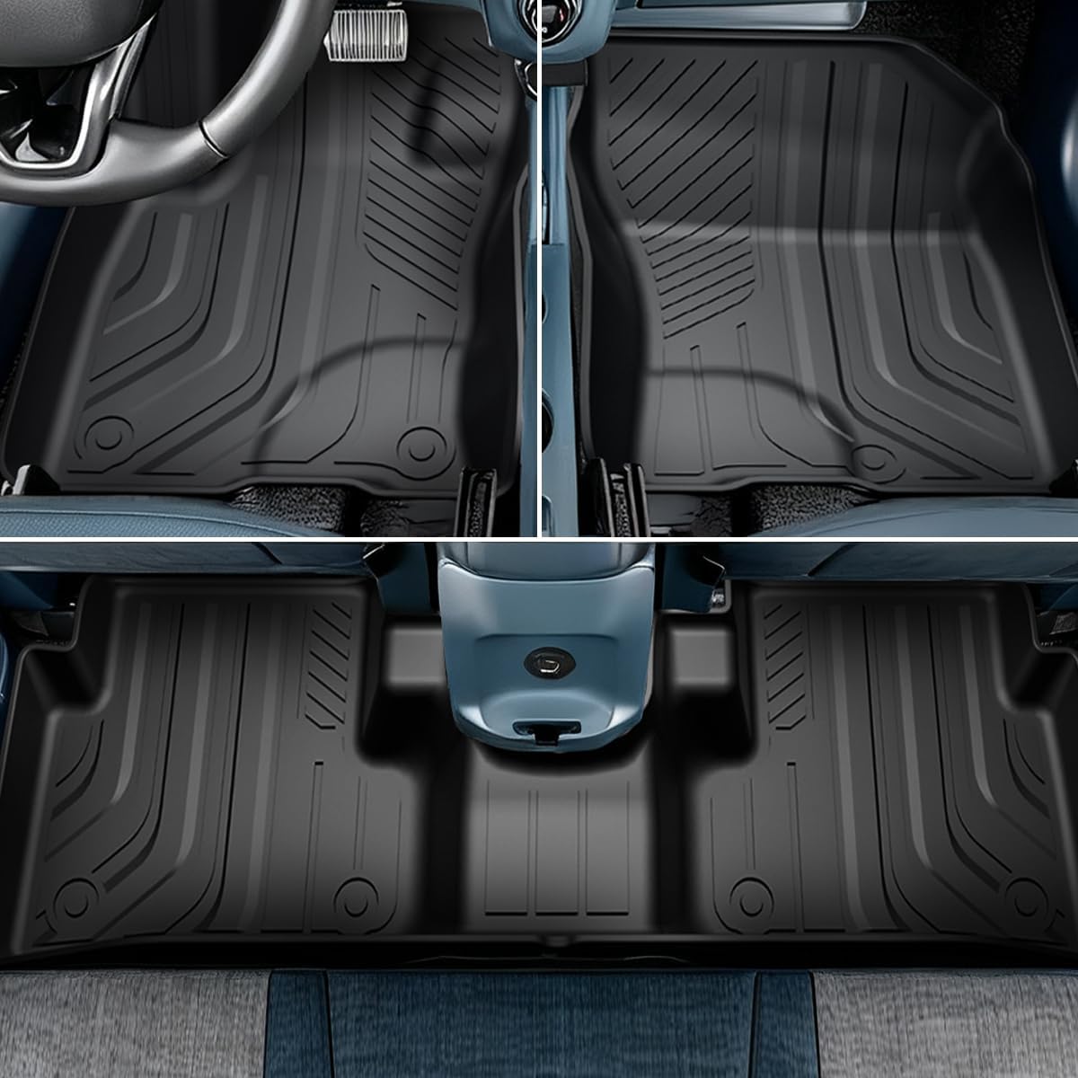 Car Floor Mats & Truck Bed Liner for Ford Maverick 2022-2024 2025 2026 Accessories,TPE All Weather Protection Floor Mats,Custom Fit 1st&2nd Row Car Floor Liners Set