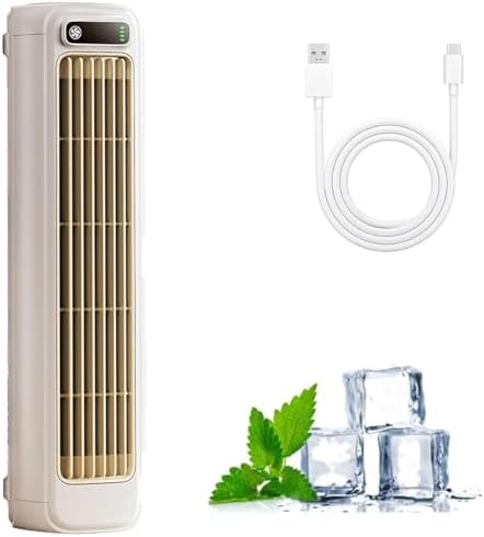 Imwing Portable Air Conditioner, 2025 Upgrade Adjustable USB Cooling Fan with Three Speeds, Quiet Air Cooler for Bedroom, Office, Home - Ideal Summer Relief (White)