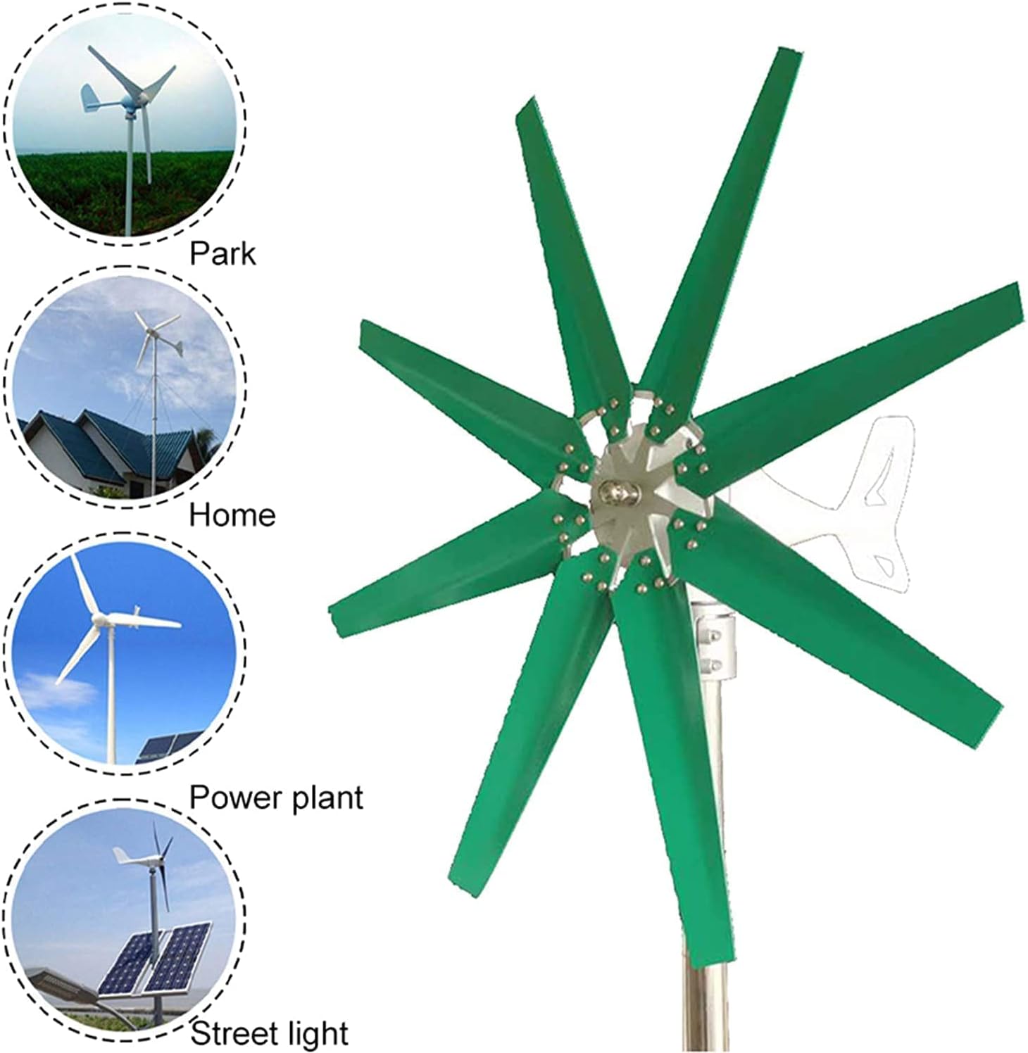 8000W 8 Blades Horizontal Home Wind Turbine Generator Charge with Controller Windmill Energy Wind Generator for Home Use Yacht Farm