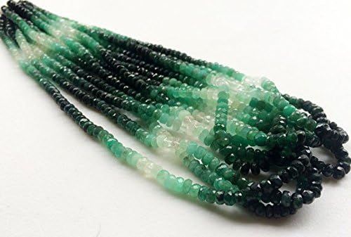 1 Strand Natural Emerald Beads, Shaded Emerald Faceted Rondelle Beads, Emerald Necklace, Original Emerald, 4.5mm, 16 Inch
