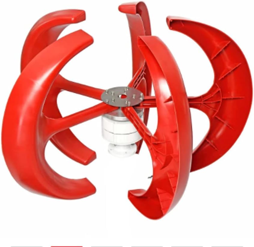 Red 9000W 5 Blades Vertical Axi Wind Turbines Generator Lantern 12V 24V Motor Kit Electromagnetic for Home Streetlight Use