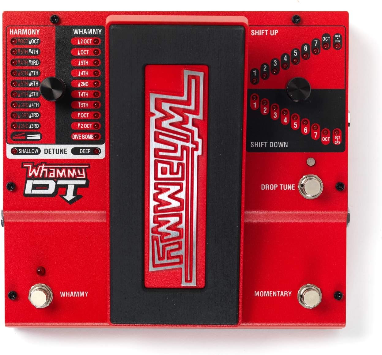 Digitech Whammy DT Pitch Shift Drop Tune Guitar Effects Pedal Bundle with 2 Patch Cables and FS3X 3 Button Footswitch
