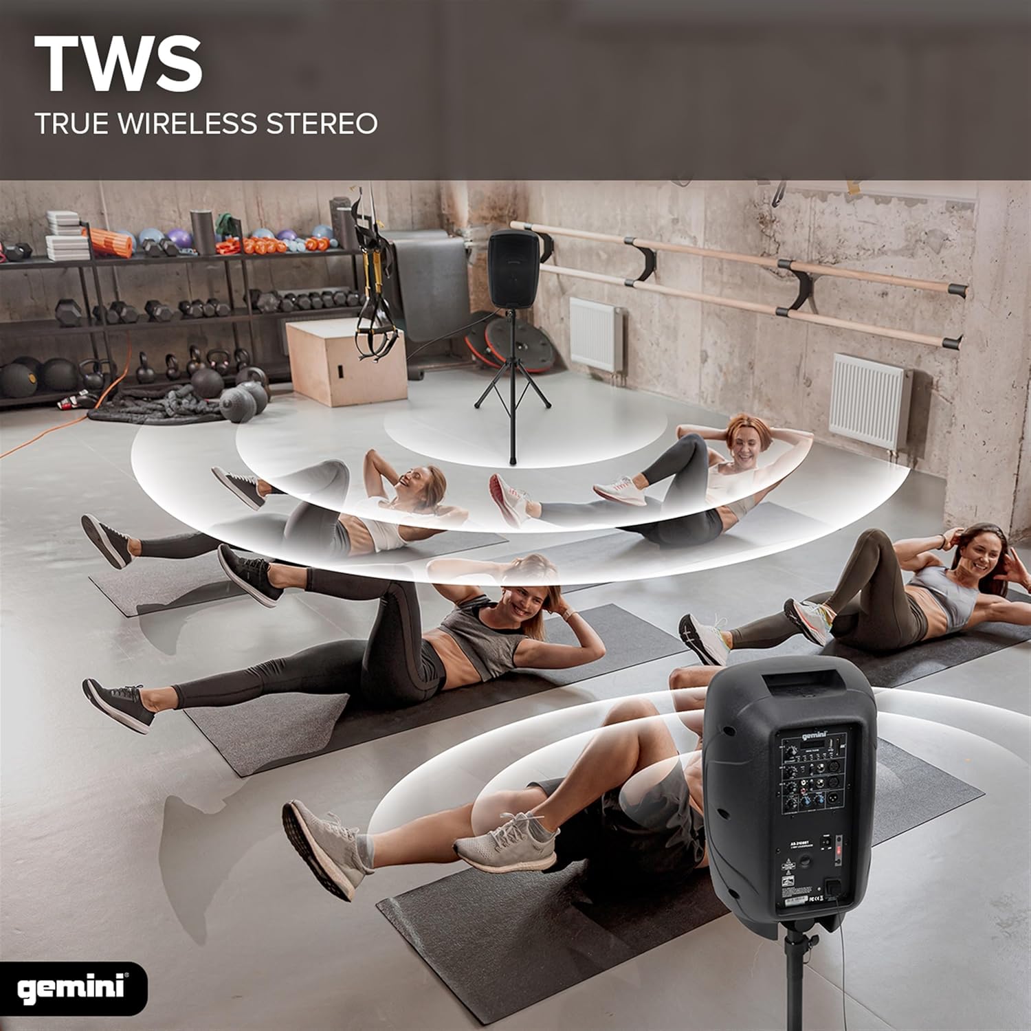 Gemini 8” 500W Bluetooth PA Speaker with TWS Link, USB/SD/FM, XLR/RCA/AUX Inputs, Mic & Guitar Channels, Compact Powered DJ Speaker for Gigs, Events & Easy Transport (AS-2108BT)