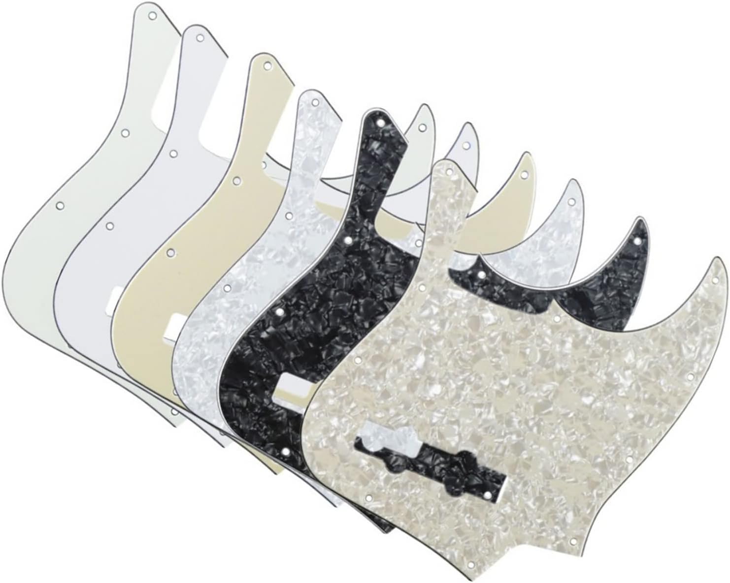 TSTS 6pcs/Pack 6 Colors 4-String Pickguard Plate and Pcikguard Screws for for JB Electric Guitar Bass Electric Guitar Scratch Plate