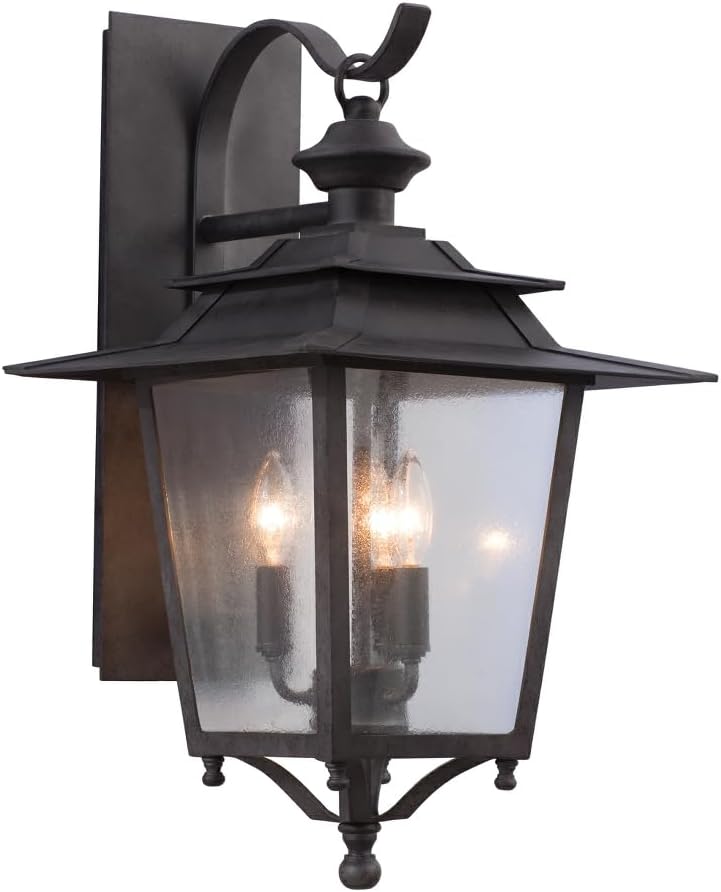Kalco 404122AI Saddlebrook Outdoor Wall Sconce, 3-Light 180 Total Watts, Aged Iron