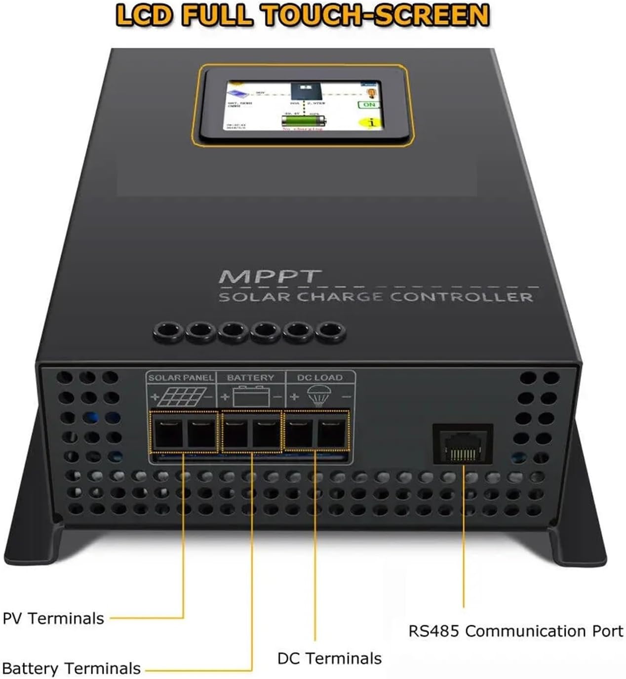 Solar Charge Controller, MPPT Solar Charge Controller 80A 12V/24V/48V Battery Charger Regulator Off Grid DC Generator Solar System Manual(12V)