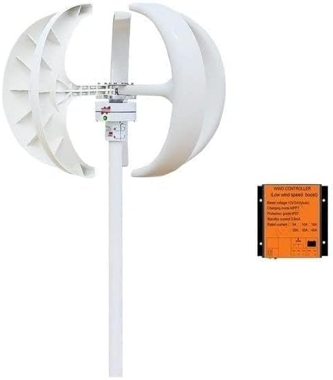Wind Turbine, 400W AC 12v 24V Vertical Wind Turbine Generator Home 2M/S Low Speed Windmill with MPPT Controller for Battery Street Light,for Home, Farm, RVs, Boats(White,12V)