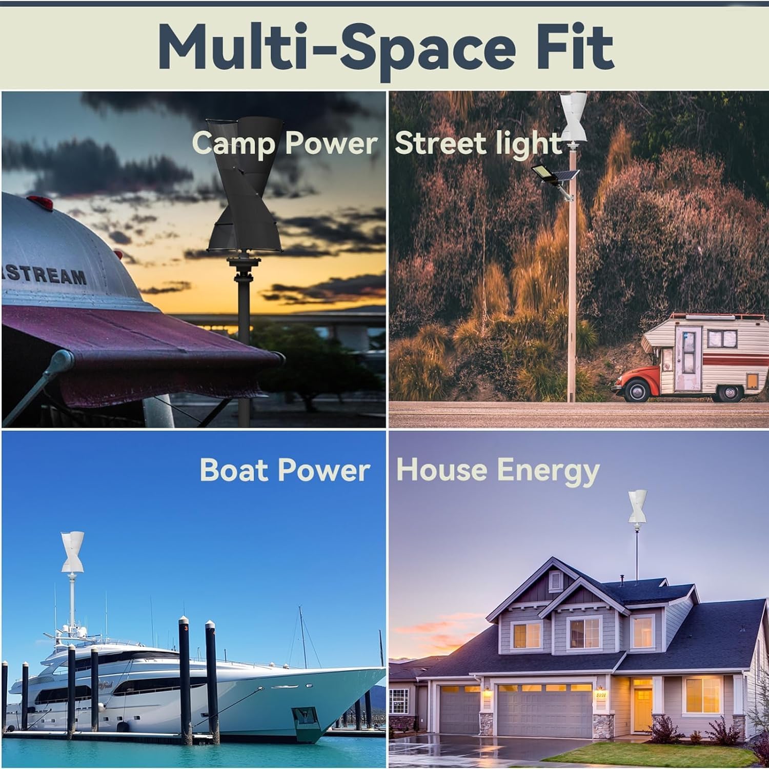 CHRISK 3000W Vertical Wind Turbine 12V 24V 48V 220V, Windmill Portable Permanent Maglev Generator High Efficiency Windmill with Hybrid Controller