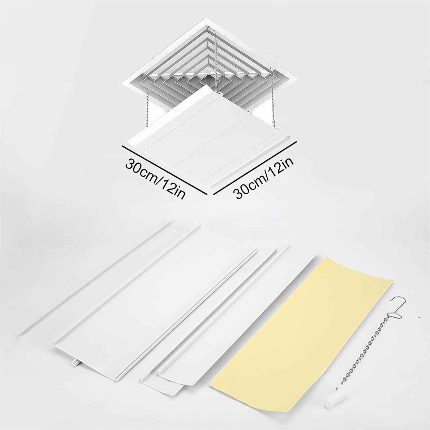 Adjustable Air Conditioner Deflector, Confinement Air Deflector for Central Air Conditioner'S Square Outlets for Home Office