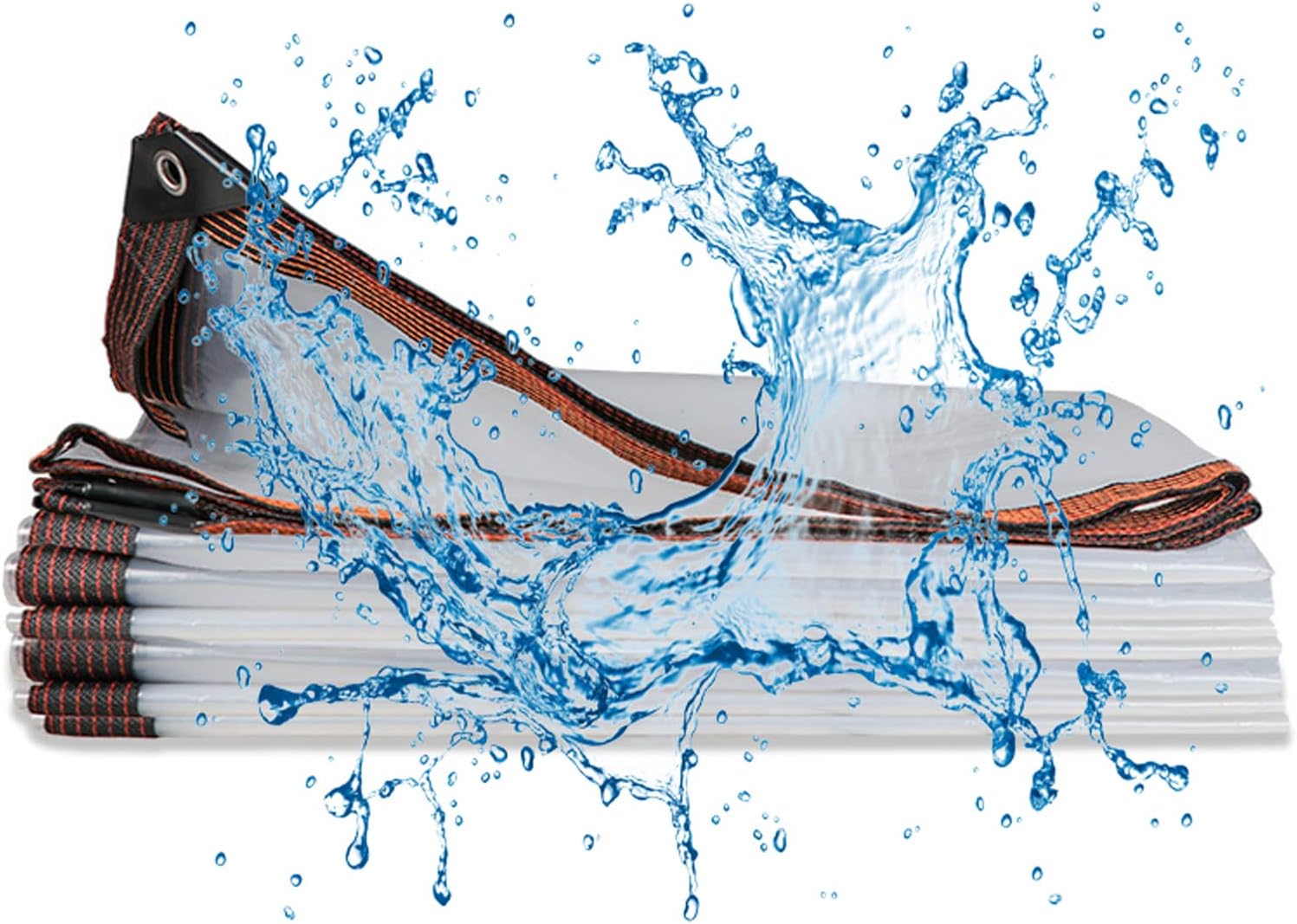 Tarp Clear with Gommets 6.6x32.8, Tarpaulin Waterproof Heavy Duty, Foldable Plastic Tarps, Multi Purpose Clear Greenhouse Plastic Cover, for Greenhouse Balcony Garden Patio