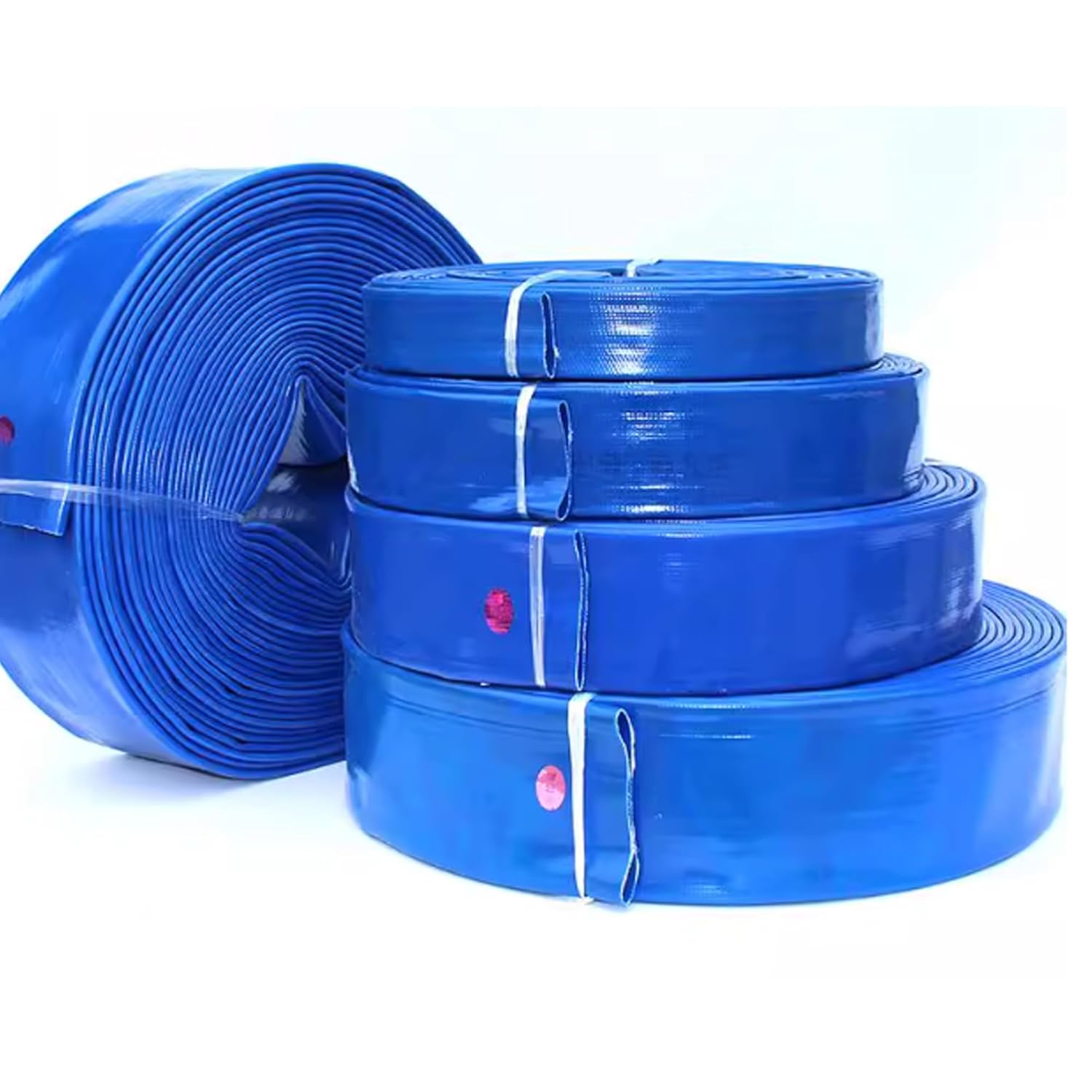 Backwash Hose, Heavy-Duty PVC Hose, Lay Flat Discharge Hose, Weatherproof Burst Resistant for Water Transfer, Filter, Drain，with Connector and clamp(50 Meters,2.5in)