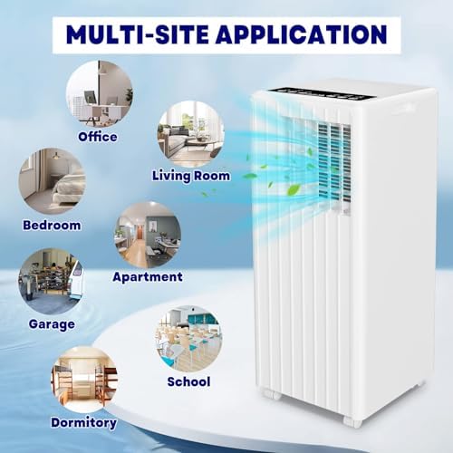 Portable Air Conditioners 8000 BTU - Quiet Cooling w/Remote & 24H Timer, Energy Saving AC Unit for Small Rooms, Bedrooms, Offices, Dormitories 350 Sq.Ft