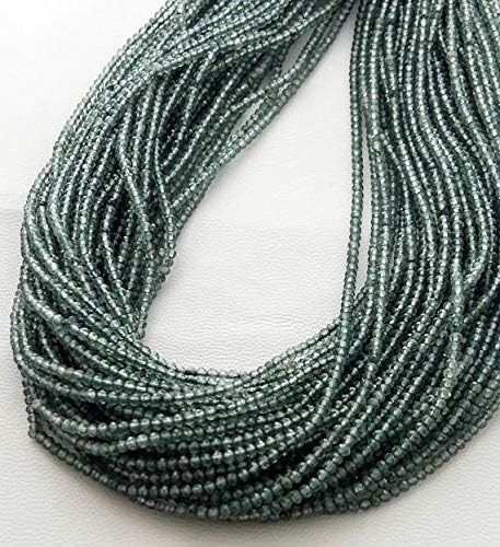 13 inch natural beads strand of 2mm faceted rondelle green quartz gemstone beads for DIY jewelry - necklace, bracelet, earring, ring.