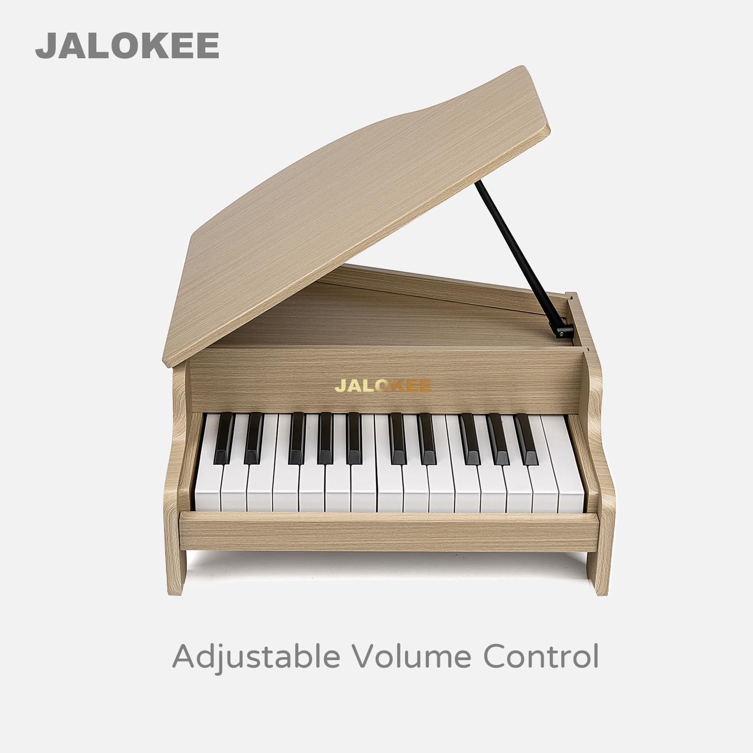 Kids Piano Keyboard, 25 Keys Grand Piano for Kids, Mini Music Educational Instrument Toy, Volume Adjustable, Wood Toy for Toddlers Girls Boys (Oak)