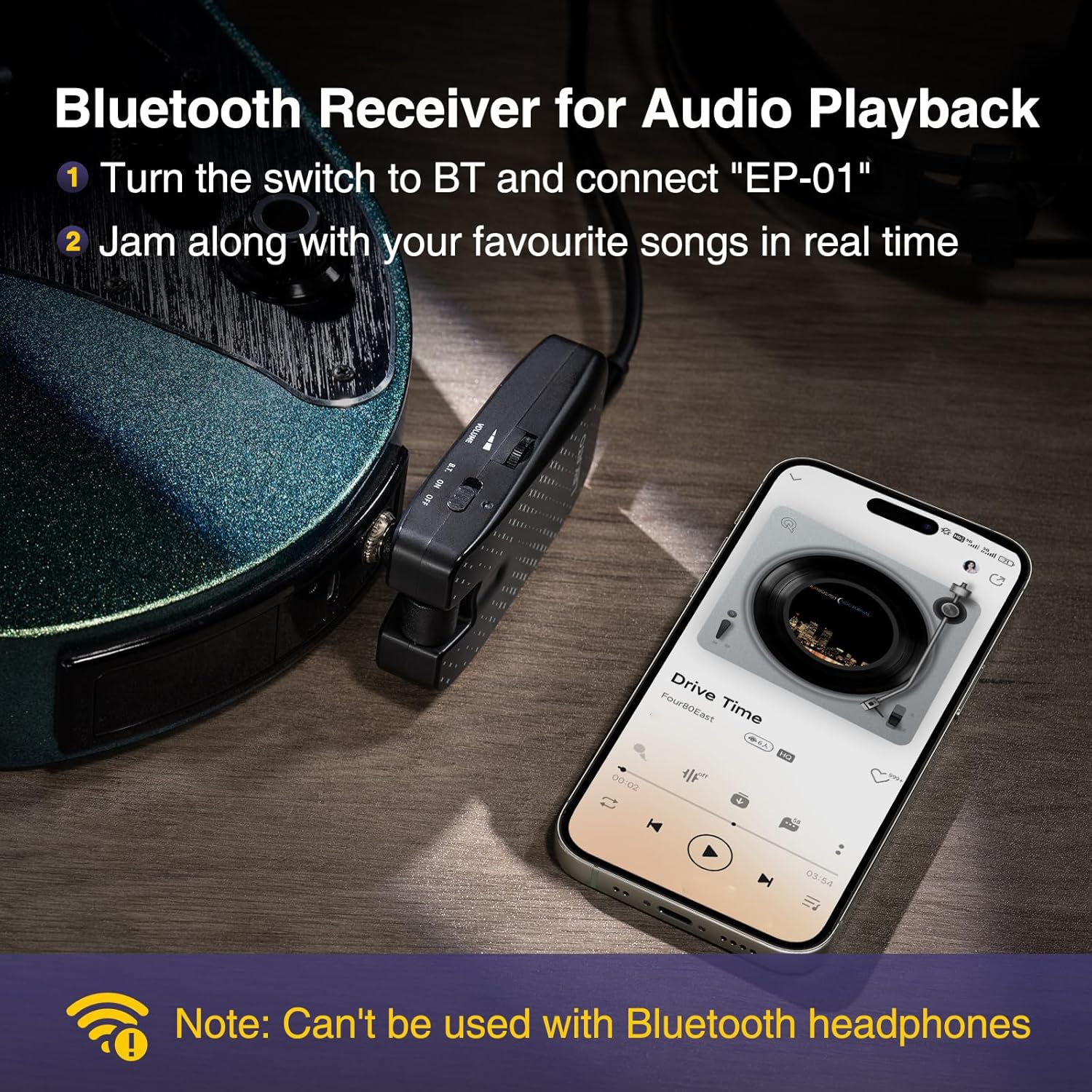 Guitar Headphone Amp, LEKATO Headphones Amplifier for Electric Guitar and Bass, Features 28 Drum Grooves, 14 Effects, 14 Amp Models, Built-in Bluetooth Streaming, OTG Recording, USB Rechargeable