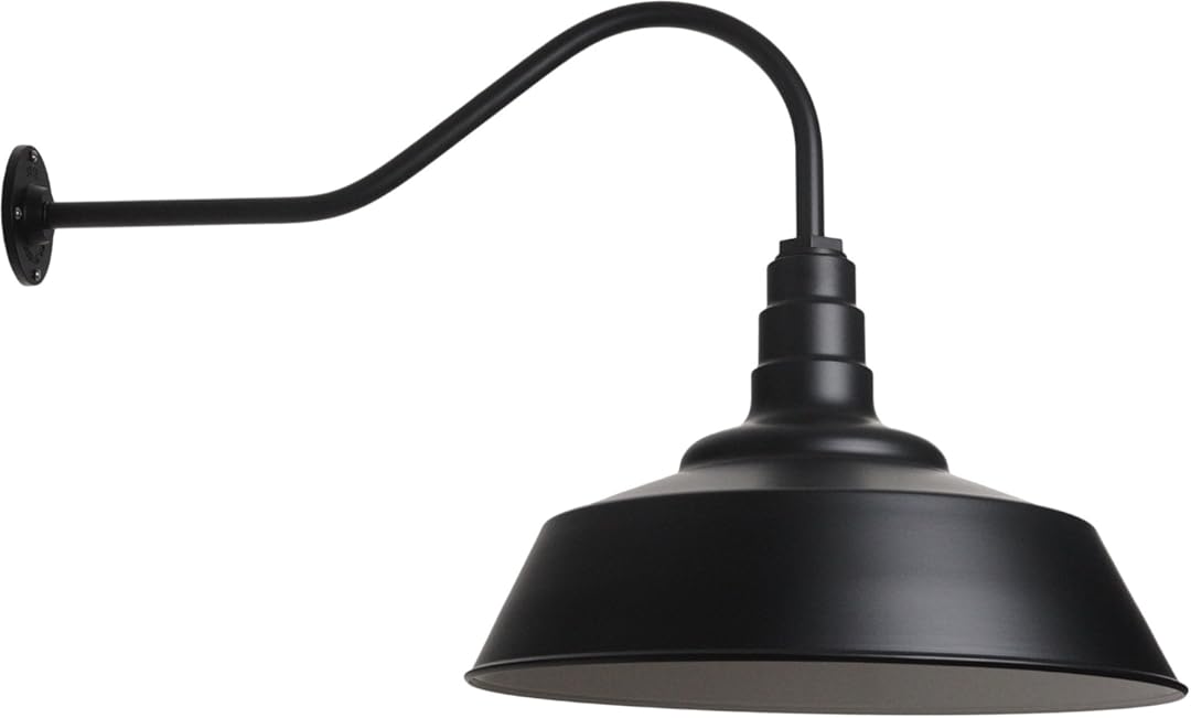 Steel Lighting Co. Large Outdoor Barn Light | Gooseneck Light Fixture | Made in America from 18-Gauge Steel | 20
