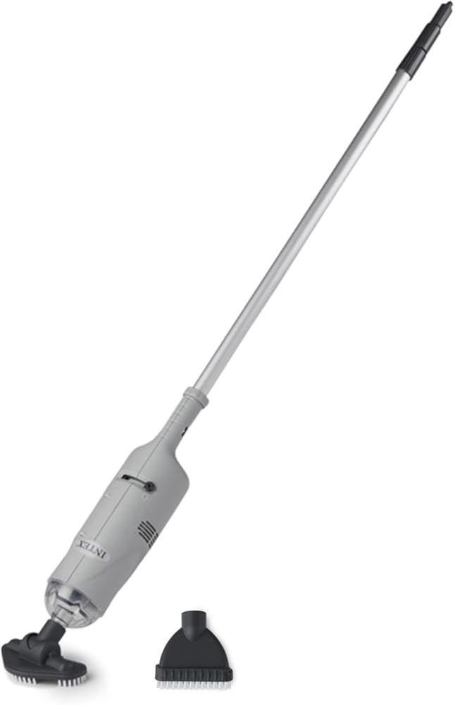 Intex Handheld Rechargeable Vacuum with Telescoping Aluminum Shaft & Two Interchangeable Brush Heads, Model: 28620E