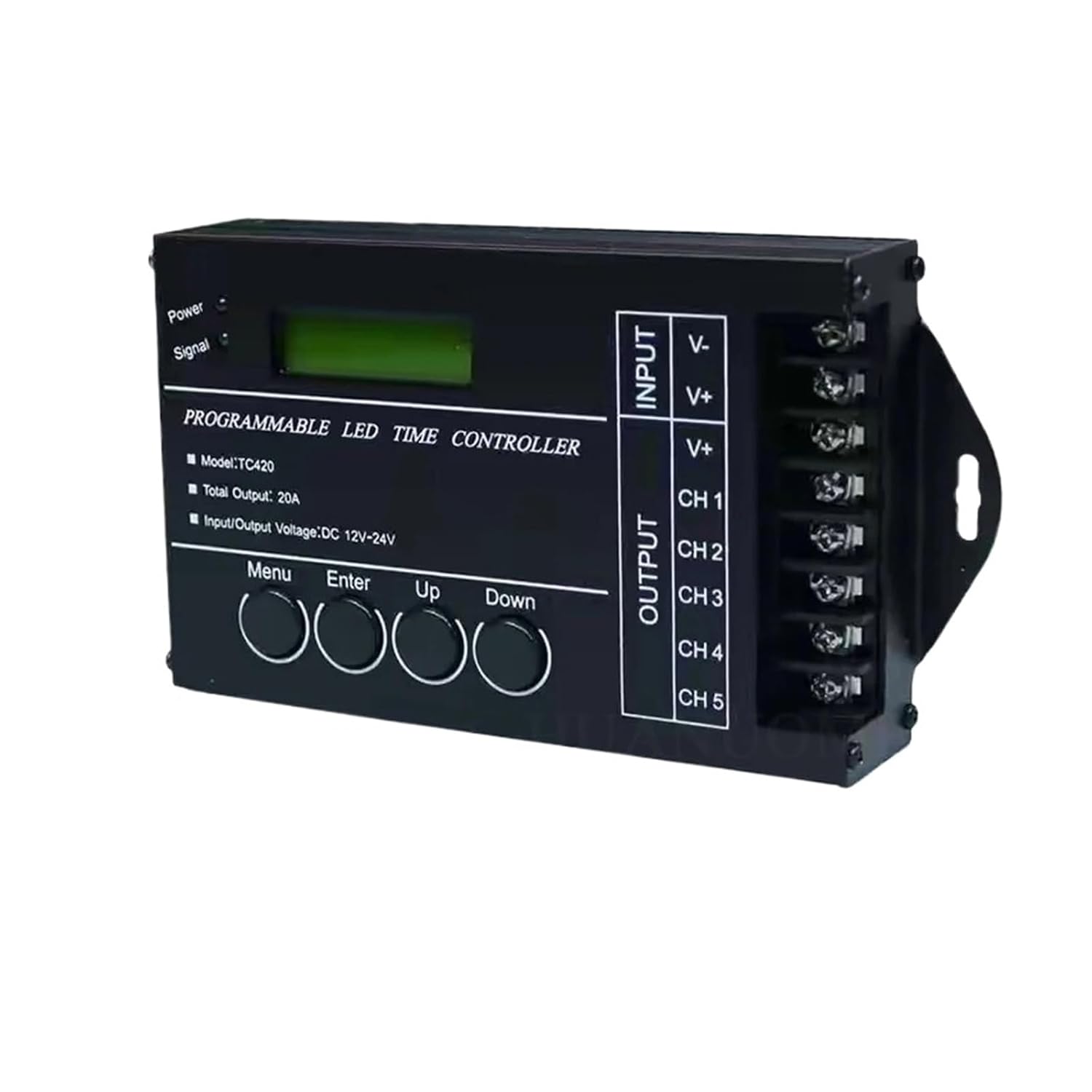 TC420 Programmable LED Time Controller 24 Hour Dimming Driver 5 Channel Output Max 20A DC12V 24V Input