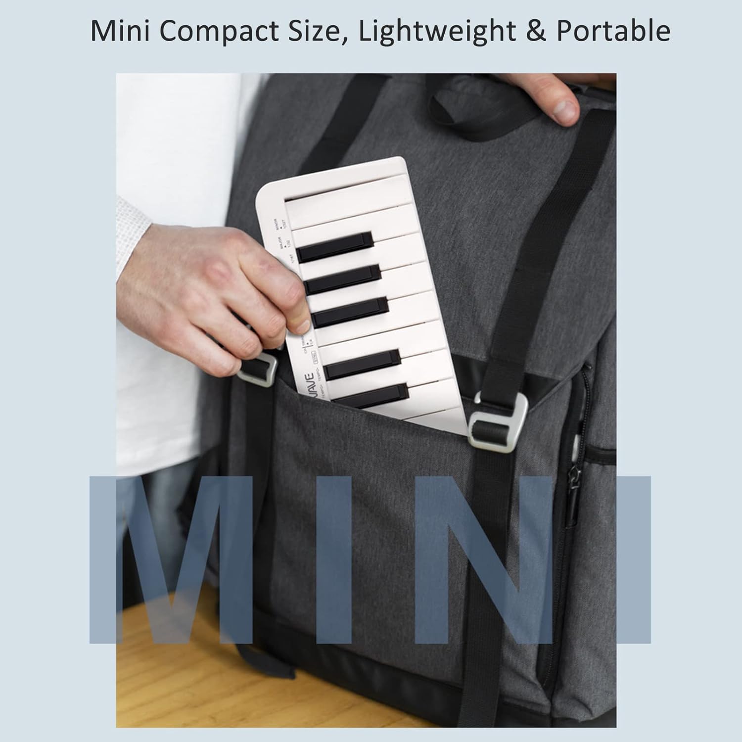 SMK-25mini MIDI Keyboard Rechargeable 25-Key MIDI Control Keyboard Mini Portable USB Keyboard MIDI Controller with 25 Velocity Sensitive Keys 1 Knob