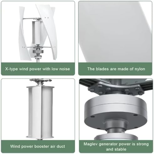 5000W Vertical Wind Turbine Generator Kit - Silent Windmill Power System for Home, Boat & Farm - 220V 48V 24V 12V with Controller & 3 Efficient Blades