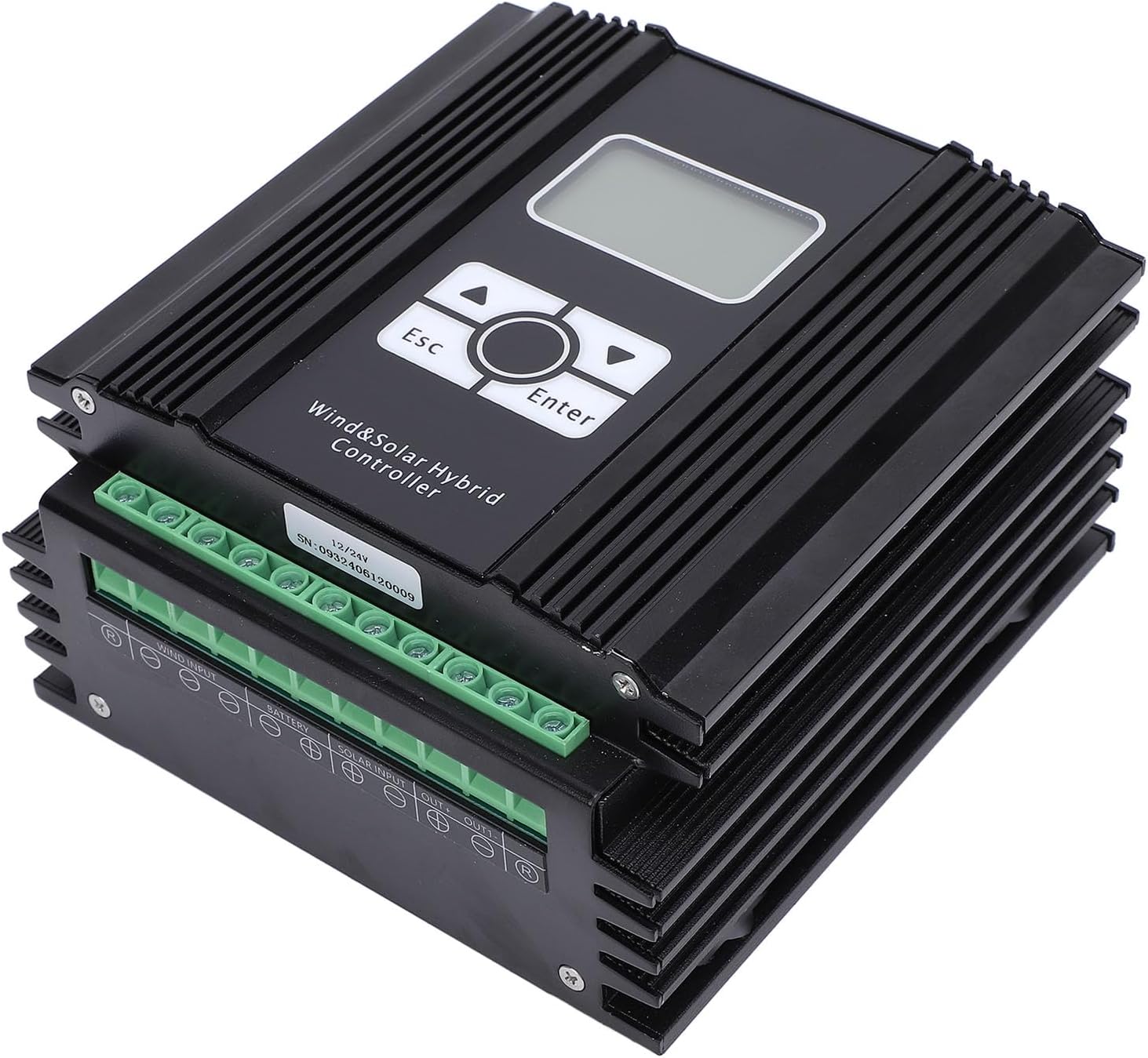 aqxreight Wind Solar Controller for 12V/24V Systems with MPPT Technology and Large LCD Display (600W Fan)